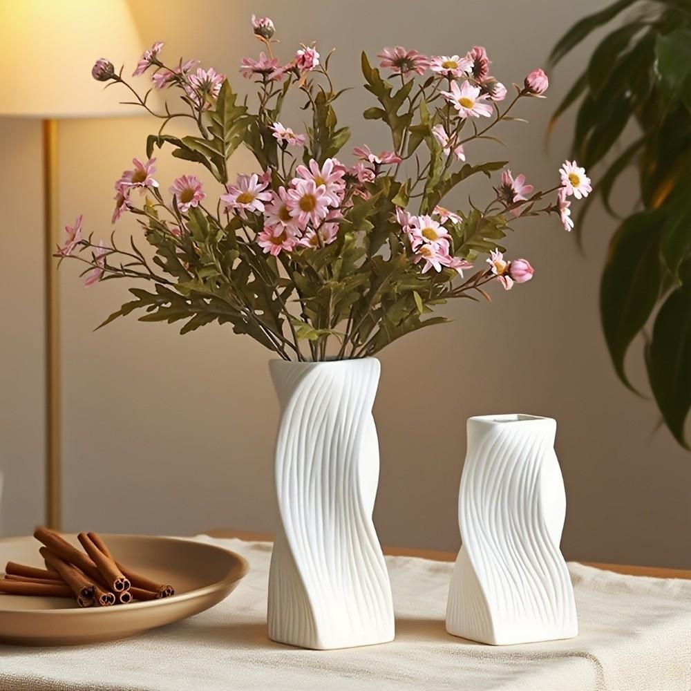 Home Decor Flower Vase Wave Pattern Irregular Vases Pots Hydroponic Bottle  Office Decoration