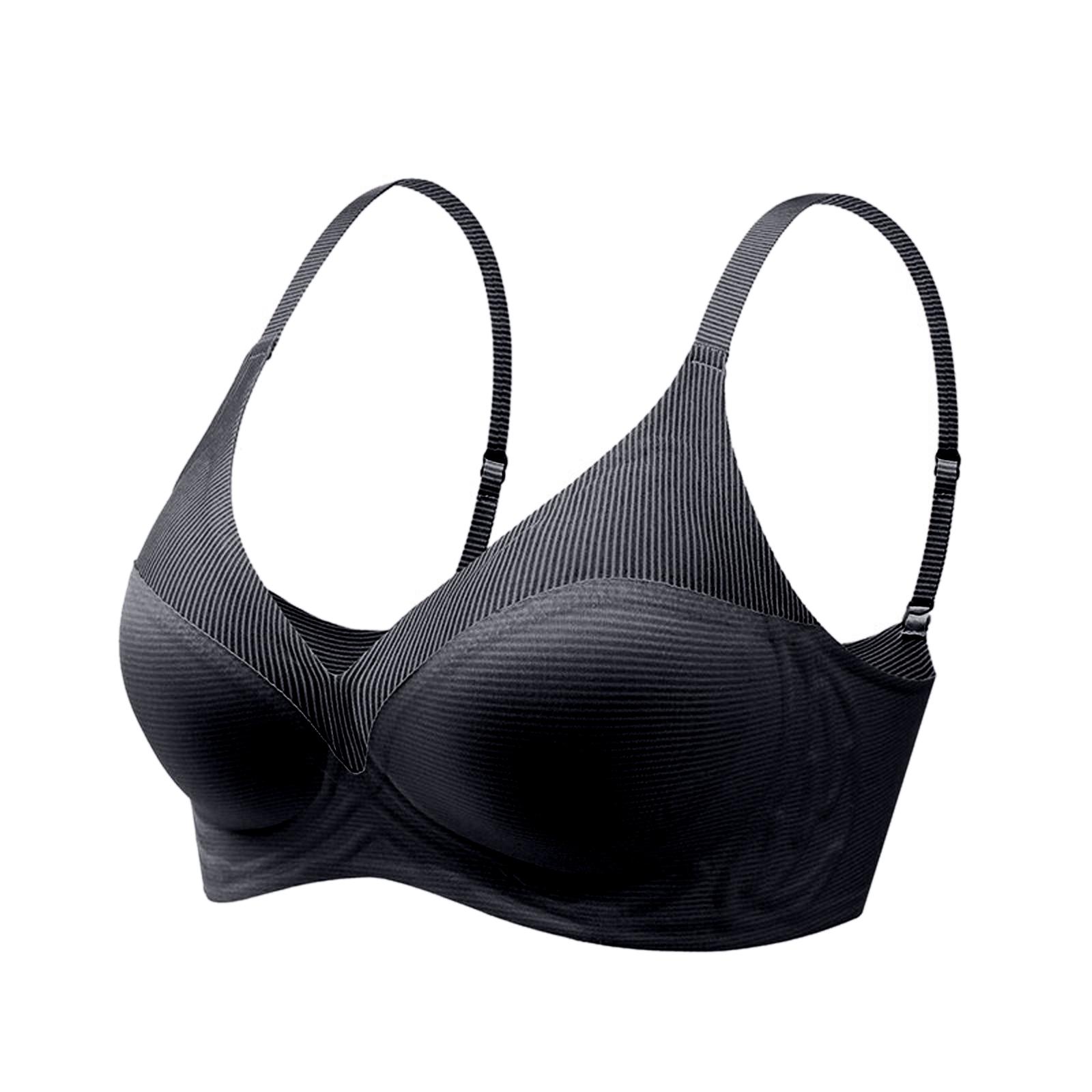 

Women s Underwear Color Blocking Fixed Cup Soft Support Underwear Gathering Without Steel Ring Bra 36