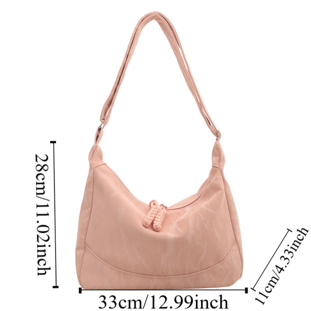 Soft Solid Color Tote Bag Large Capacity PU Leather Handbag All-Match Texture Crossbody Bag  Daily