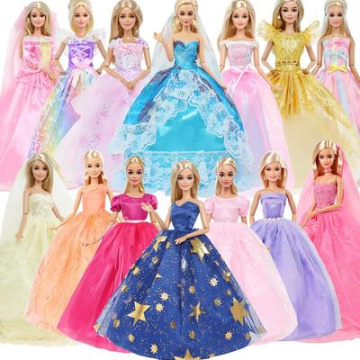 Bunte 11,5'' Mädchenpuppe Ballkleider Partykleider für 30cm 11,8'' Puppenkleidung Hochzeit Braut Outfits (KEINE PUPPEN)