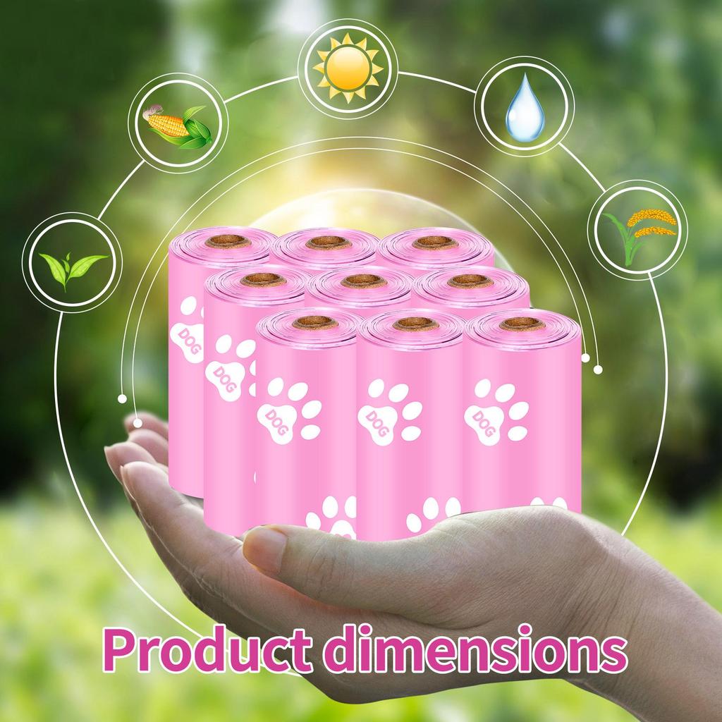 Eco-friendly Biodegradable Dog Waste Bags with Dispenser