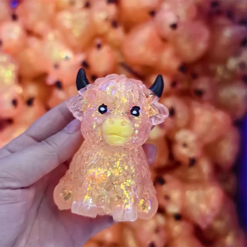 Squishy Maltose Sugar Cow Squeeze Toy Kawaii Cattle Stretchable Slow Rising Fidget Toy For Adults Stress Anxiety Relief Gifts