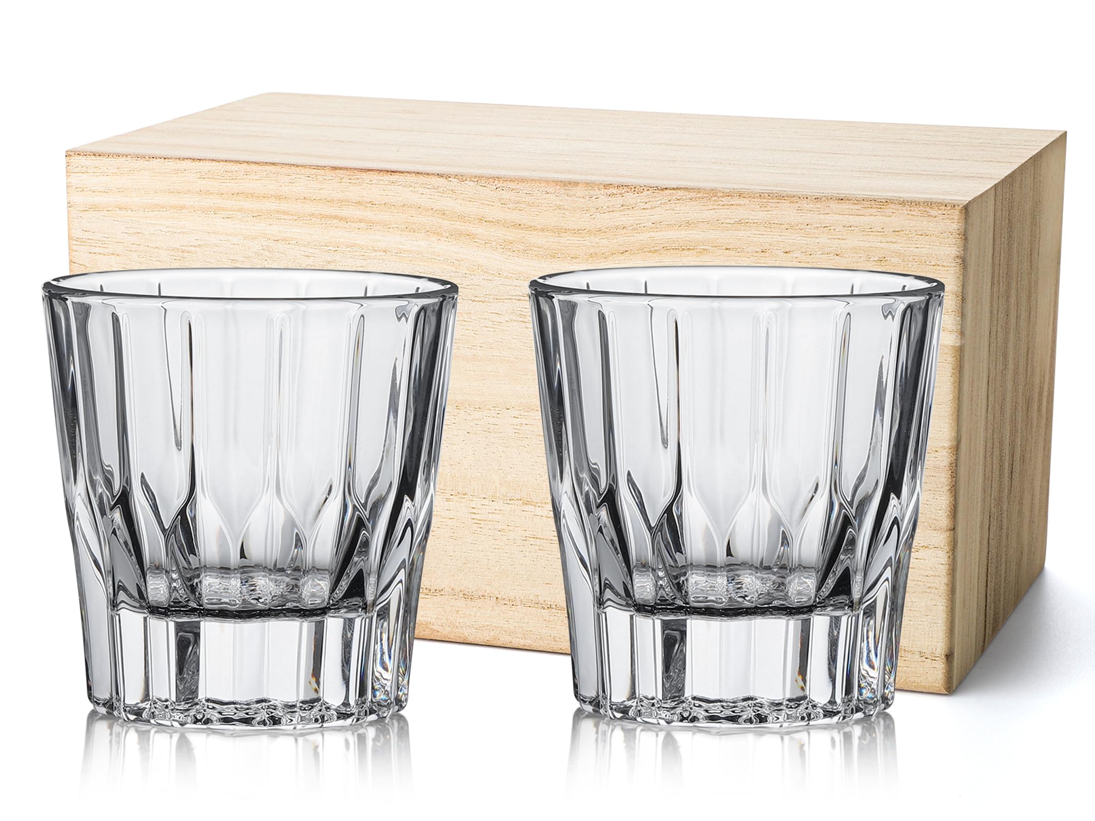 

Set of 2 Whiskey Glasses in a Wooden Box, Handmade Crystal Glass Cup Set, Perfect for Celebrations, Anniversaries, Father s Day, or Retirement Gifts