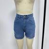 European & American Women's Handmade Ripped Light Blue Loose Denim Shorts