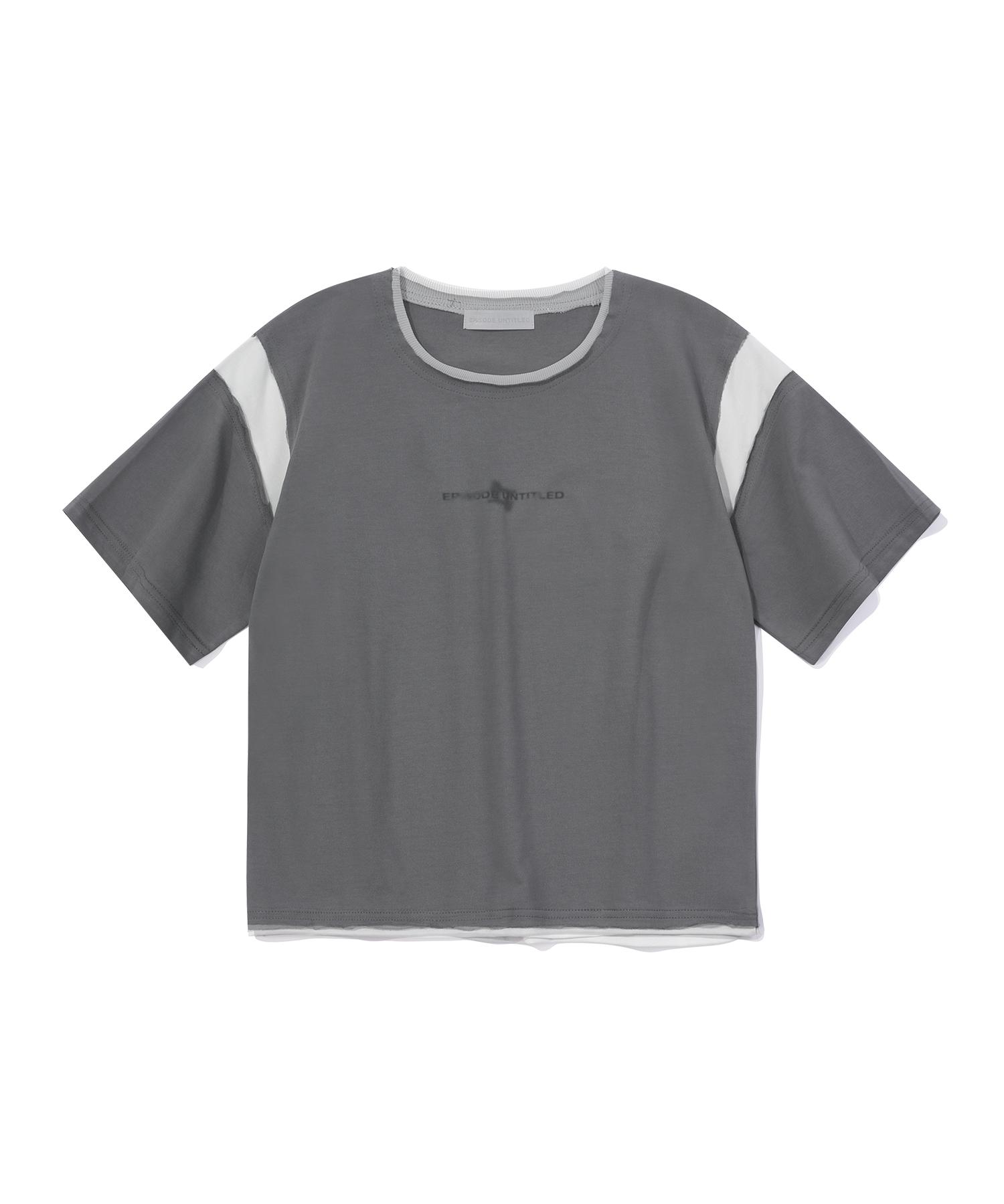 Episode Untitled Crop Match Colors Logo Print T-Shirt_Dark Gray Dark Gray/1