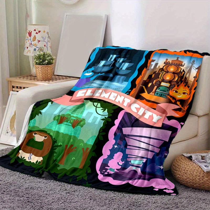 1pc,Element City: Elemental Themed Home Decor Blankets Perfect for Sofa, Bedroom, Living Room, Travel , Office Nap, Gift Ideas 80cmx120cm