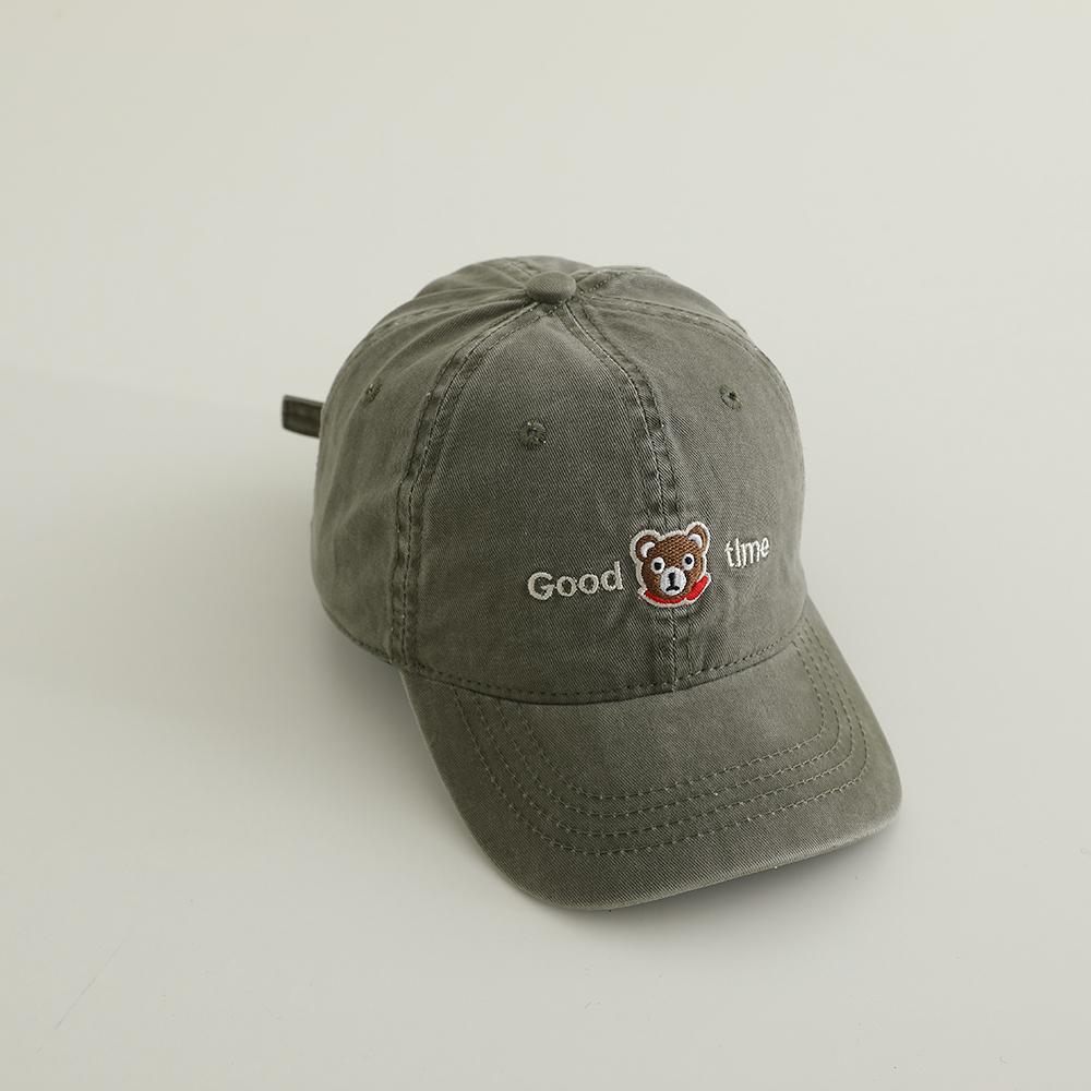 Children's baseball cap cute cartoon embroidered bear cap spring summer baby sun protection hat
