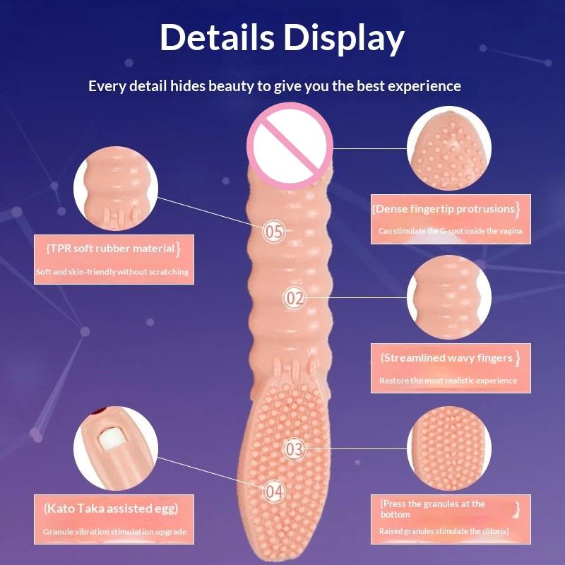 Finger Sleeve Vibrator G Spot Massager Orgasm Nipple Vagina Clitoris Stimulator Sex Toys For Women Couples Dildo Sex Shop