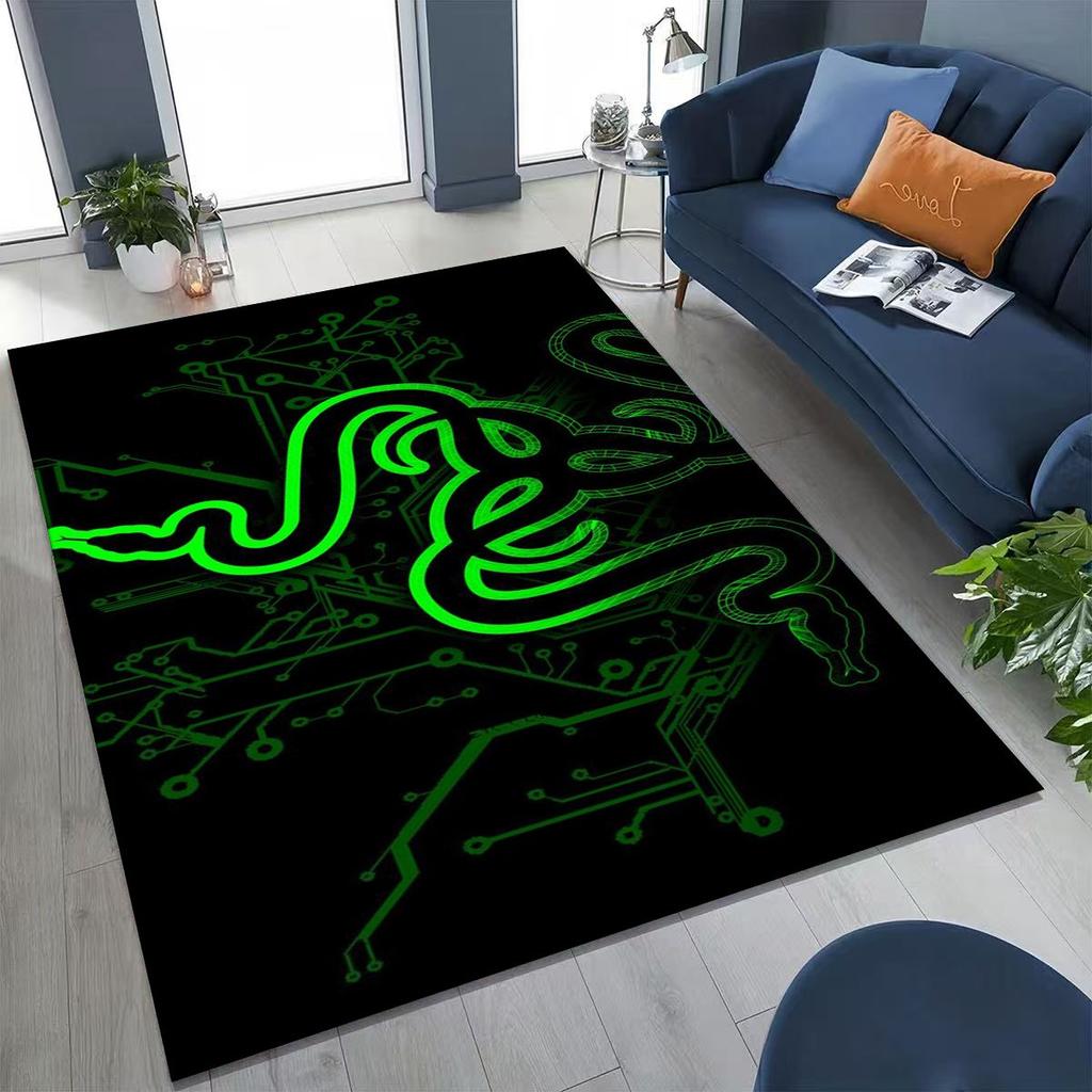 Fashion Razer Logo Moto Art Rug for Bedroom Living Room Sofa Home Doormat Decor, Large Kid Non-slip Floor Mat