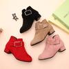 High Heels Kid Boot Girl Shoes For Children Warm Winter Autumn Red Ankle Boots Sneakers Suede 2025 3 4 5 6 7 8 9 10 11 12 Years
