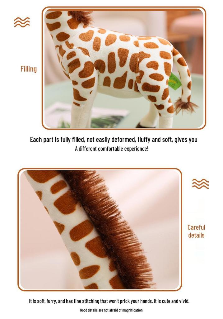 Posable Large Giraffe Plush Toy - Rideable Living Room Decoration Ornament
