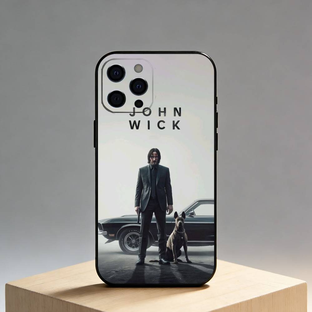 Movie John-Wick Phone Case For iPhone17,16,15,14,13,12 Plus,Max Soft Silicone Black Cover