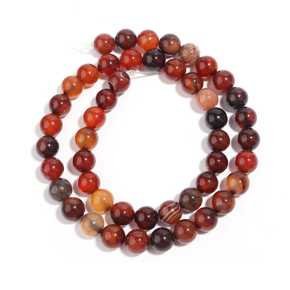 

Темно-красные полосатые бусины из оникса и агата, 4-12 мм, свободные бусины для изготовления ювелирных изделий, очаровательные модные аксессуары, сделай сам Dia 8mm
