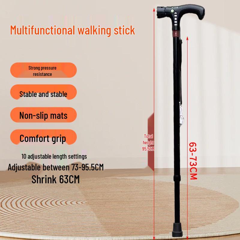 Yaşlılar için Ayarlanabilir Kaymaz Dört Ayaklı Alüminyum Baston