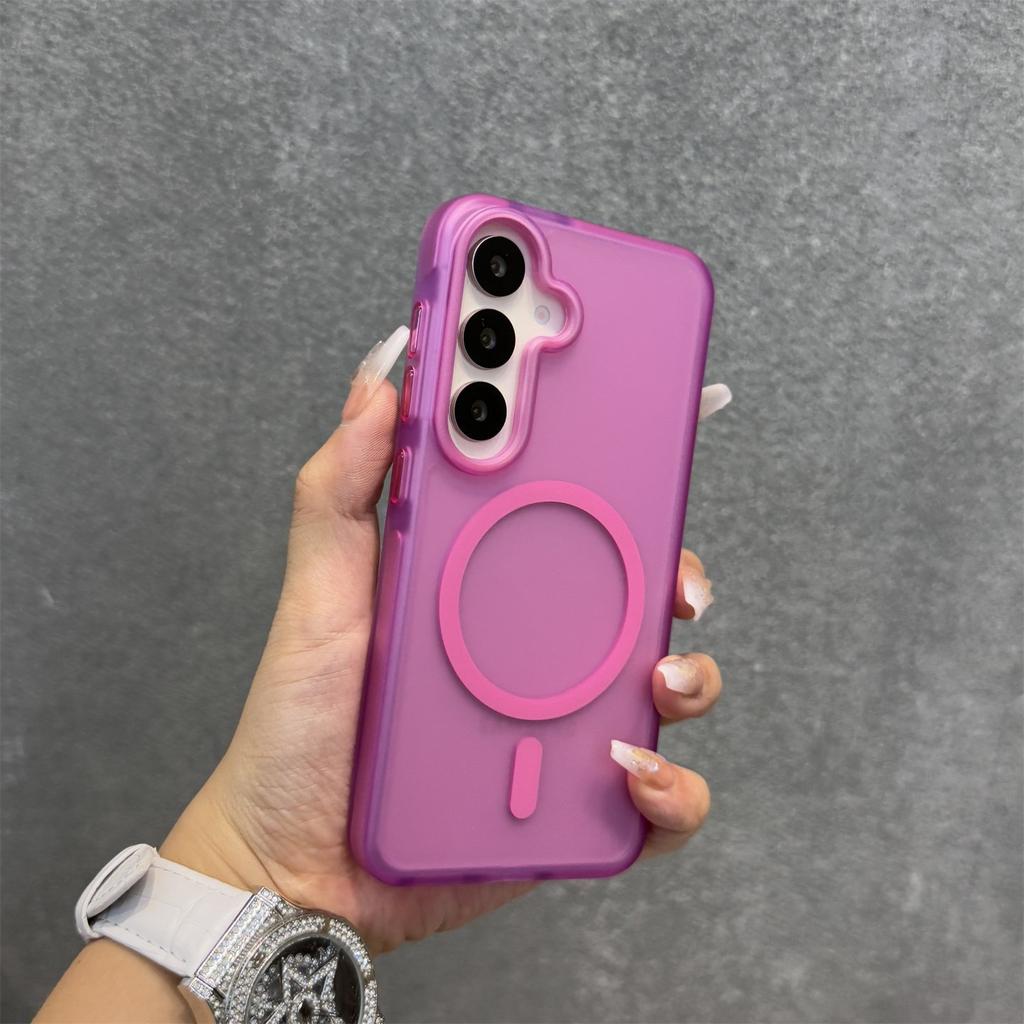 Magnetic Lanyard Matte Case for Samsung Galaxy S26 Ultra S25 Edge S24 Plus A26 A36 A15 A16 Hand Wrist Strap Frosted Cover