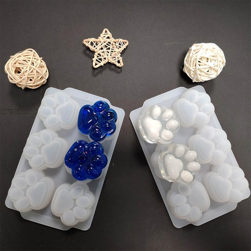 Glänzende Silikonharz Ornamente Formen Katzenpfote Silikonform DIY Schlüsselanhänger Anhänger Schmuck Epoxidharz Bastelformen