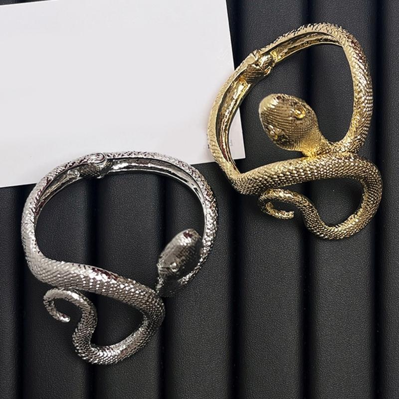 Gotycka Unisex Bransoletka Otwarta w Kształcie Węża dla Mężczyzn i Kobiet Punkowy Styl Hip Hop Nieregularna Bransoletka Modna Biżuteria