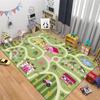 Kids Playroom Carpet Soft Non-Slip Baby Crawling Mat with Traffic Route Map Design for Bedroom Living Room