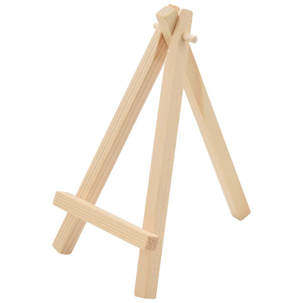 Set of 10 Mini Wooden Easels for Paintings, Crafts, Small Acrylic Projects - Natural Wood Table Display Easels for Party Decoration, Wedding Keepsake