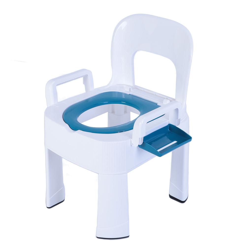 Squat Toilet Commode Chair Detachable Foldable Non Slip Armrest Backrest Cushion Quick Drying Extra Wide Commode Bathroom Sitting Bath Stool