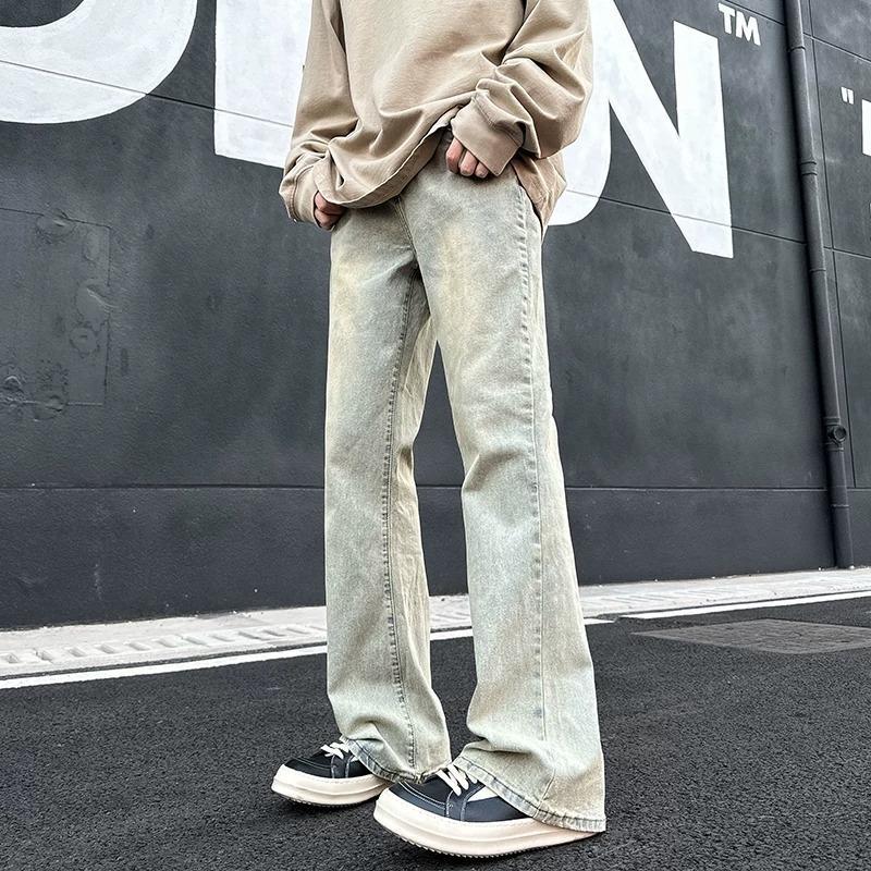 Street Washed Jeans Men's Wide-leg Trousers Fit Versatile Trendy Brand Retro Cl Old Trend American Loose
