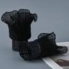 Womens GothicLace MeshLongGloves Floral Lace Wrist Cuffs Bracelets For Wedding Halloween Party Pack of 2