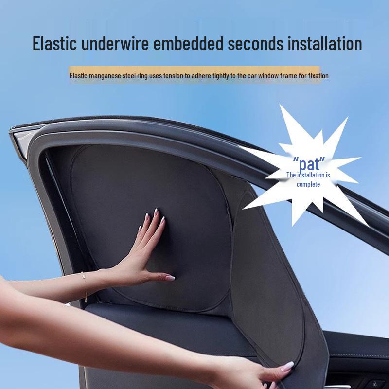 Opaque Car Sunshade Curtain: Side Window Privacy & Heat Insulation for Camping