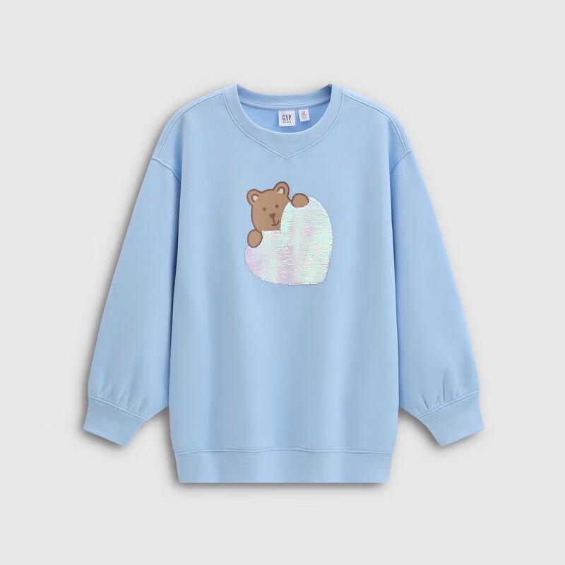 Gap Girls' Reversible Sequin Bear Fleece Sweatshirt