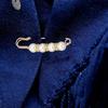 Detachable Pearl Brooch Pins Fastener Pants Pin Decoration Button Clips Sewing-Free Buckles for Jeans Waist Extender Safety Pins