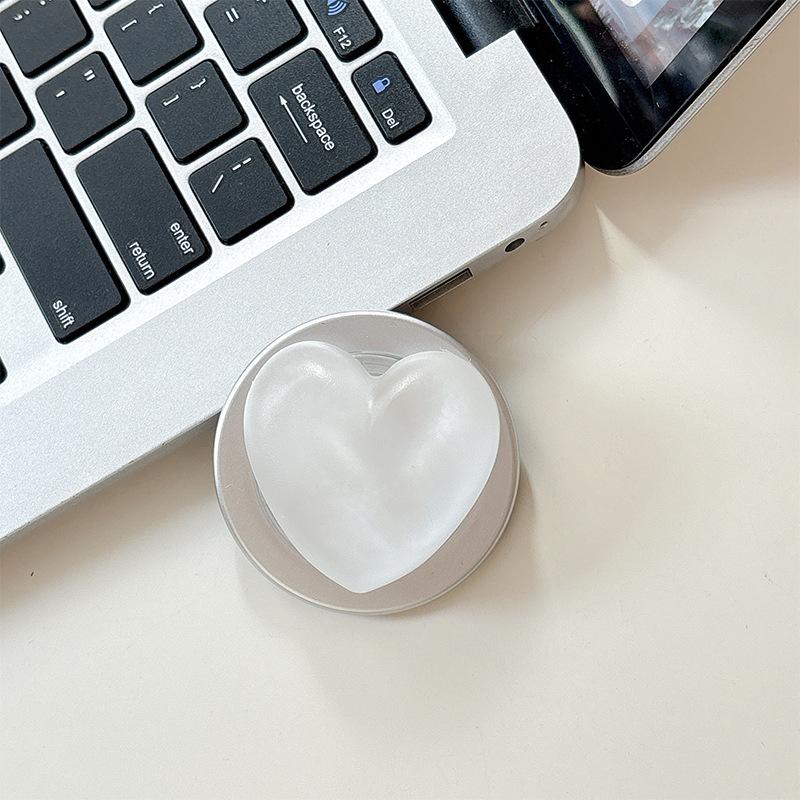 Magnetic Suction Magsafe Solid Color Three-Dimensional Heart-Shaped Mobile Phone Case Telescopic Airbag Bracket Solid Color Ring Buckle