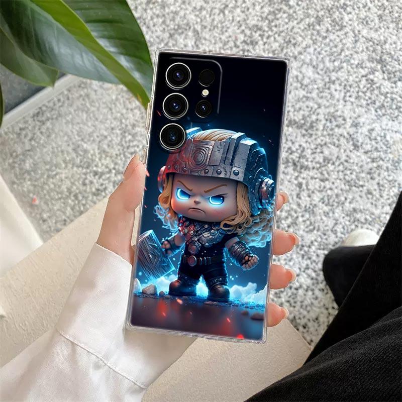 Cute Marvel Baby Groot Rocket Transparent Case For Samsung Galaxy S26 S25 Ultra S24 S22 S26 Plus S20 S23 S21 S25 FE Clear Cover