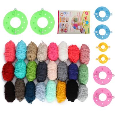 Pompon-Maker-Sets Flauschkugel-Webgerät DIY 24 Farben Wollgarn Stricken Handarbeit Geschenke