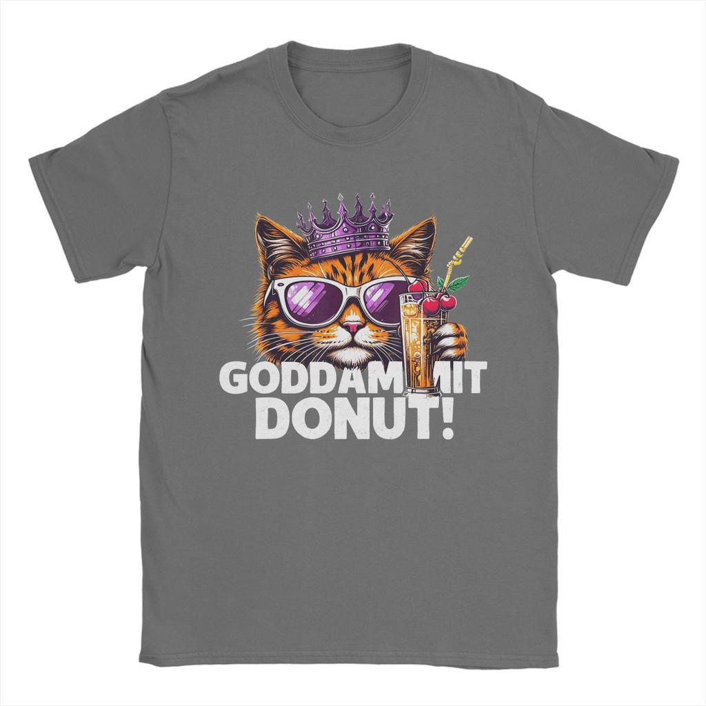 Donut Prinzessin Katze Meme T-Shirt Sommer Trendige T-Shirts Paar Baumwolle Rundhals Oversize T-Shirts Kurze Ärmel Streetwear Oberteile