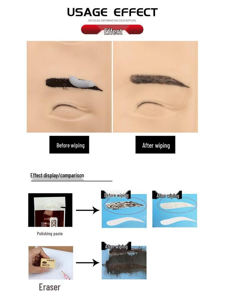 Microblading Übungshaut für Anfänger mit Abwischcreme und Reparaturstreifen