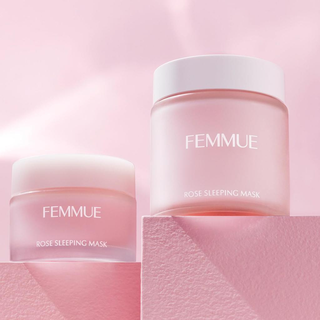 FEMMUE Rosenwasser Schlafmaske 100g GROSSE Größe auftragen und schlafen gehen Gesicht Feuchtigkeitscreme Hautpflege Offizielles japanisches Produkt Monate [Nur Maske]
