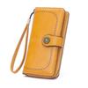 Women's Retro Oil Wax Leather Long Wallet - Hollowed-out Design, Multi-functional, Large Capacity Phone Bag