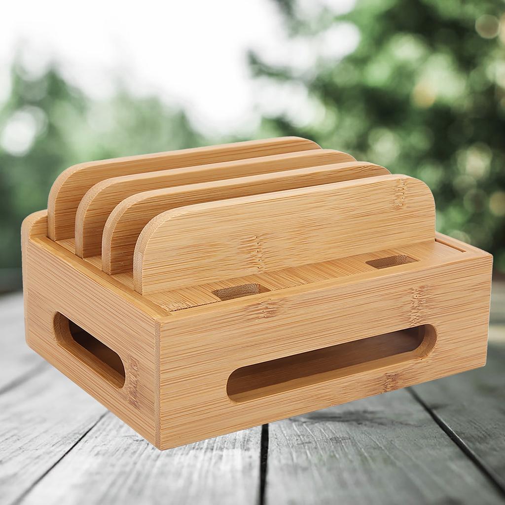 Multi Device Stand, Decoration Bamboo Multi Device Holder for Home Tablet   Smartphone