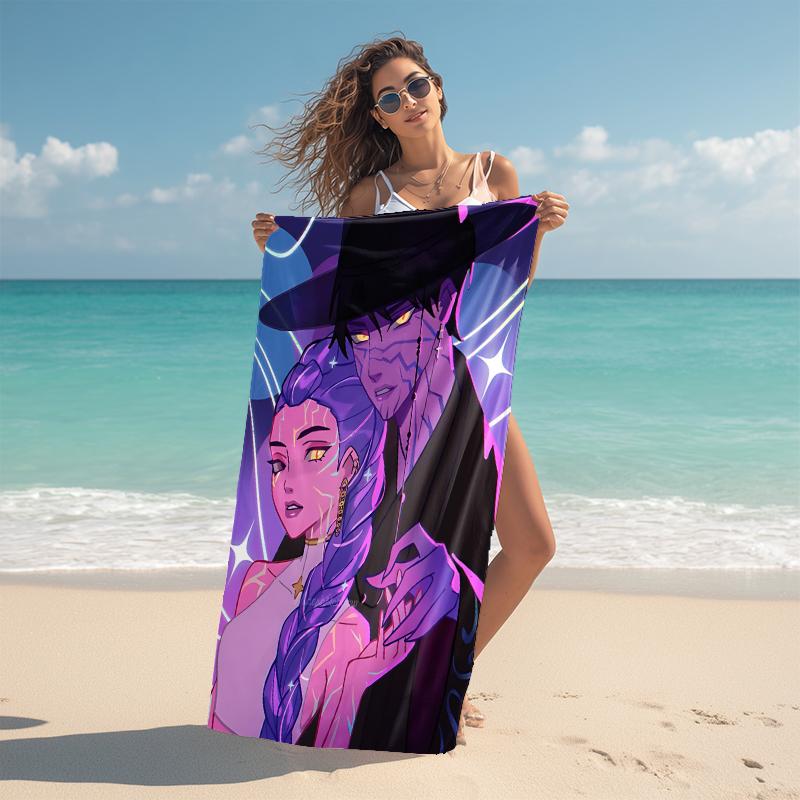 1Pc Purple Hair Hunter Beach Towel Microfiber Beach Towel Thin Absorbent For Beach Swimming Yoga Bath Sports 0917206