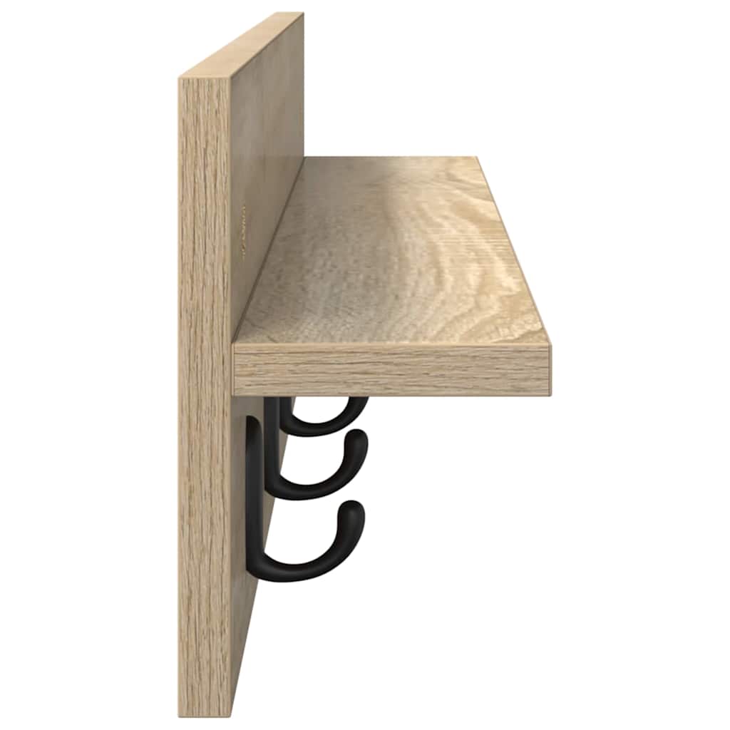 Wall Mounted Nightstand Sonoma Oak 80 x 10.5 x 18 cm