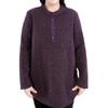 Spring Plus Velvet Tweed Slimming Loose Fit T-Shirt for Middle-Aged Moms
