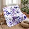 Eiffel Tower with Butterflies and Flowers Theme blanket Lightweight Warm Flannel Blanket Decorative Throw Blanket for Home Decoration