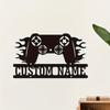 Gamer Name Metall Wandkunst Personalisierbares Hohl-Eisen Schild Home Office Geschenk Metall Spielcontroller Wandkunst Benutzerdefinierter Name Hohl-Eisen Dekor Einweihungsgeschenk