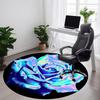1pc Neon Floral Print Chair Carpet for Office, Round Non Slip Durable Large Size Office Carpet, Suitable for Office