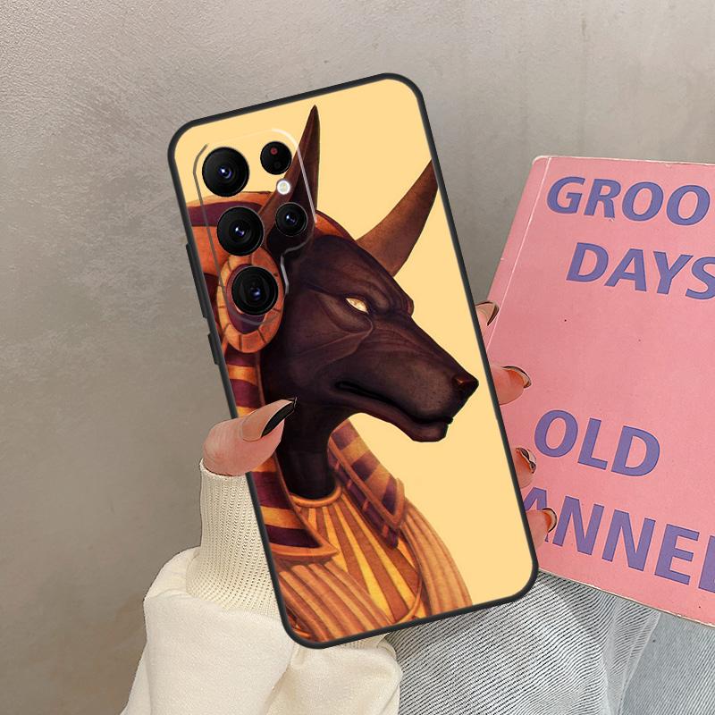 Anubis Egyptian God Case For Samsung Galaxy S25 Ultra S20 S21 S22 S23 S24 Ultra S9 S10 Plus S25 FE Cover Coque