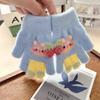 Cartoon gloves grass plum rabbit children's gloves baby full finger thickened warm year old full finger children new gloves cartoon