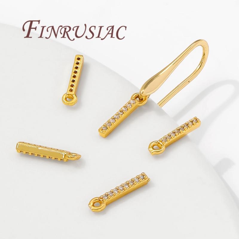 18K Gold Plated Brass with Zircon Charms For Jewelry,DIY Earrings Making Accessories,Fashion Pendants For Necklaces Findings