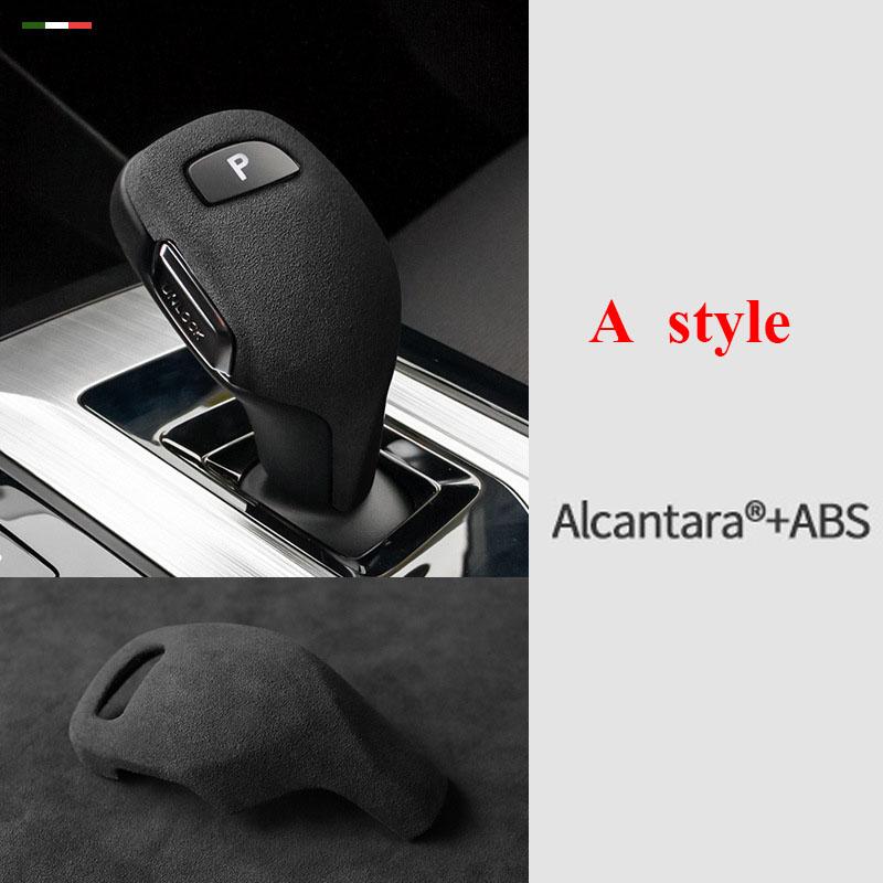 For MG MG5 MG6 ZS HS 2022 2021 2019 2017 Accessories Leather Car Gear Shift Knob Cover Suede Gears Cap Mat Protective Sticker