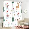 2pcs,Curtains Cute Reindeer Snowman Christmas Chic Light Filtering Curtains Versatile Polyester Fabric Curtains Outdoor