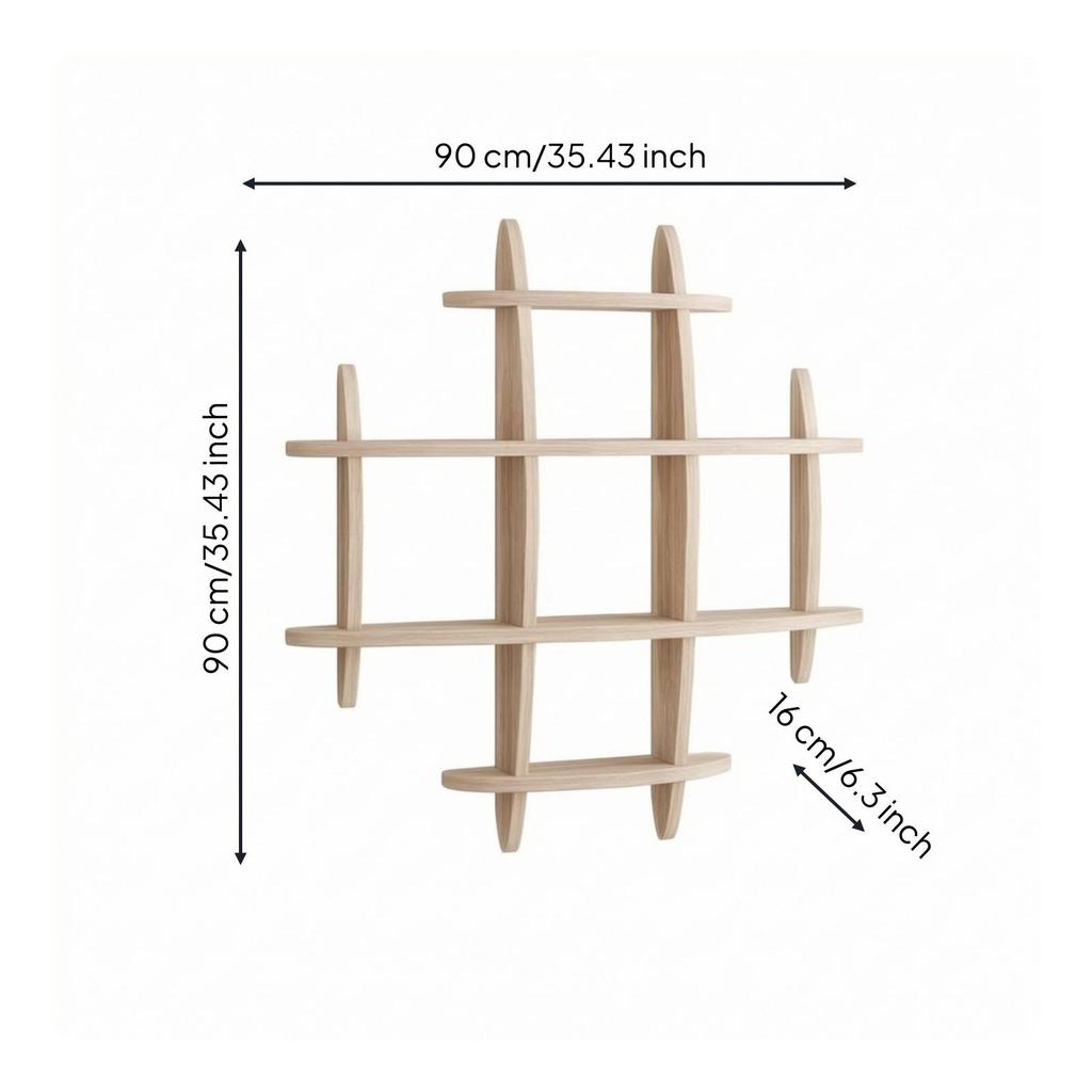 Wooden Wall Display Shelf Versatile for Reading Area, Entryway