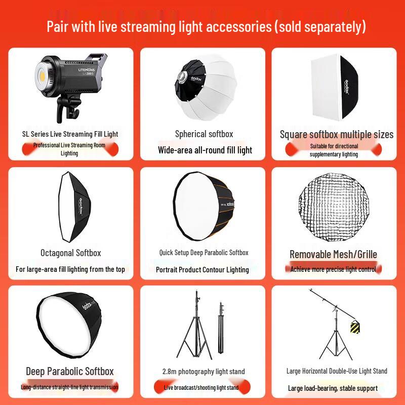 Godox LA200D LED Video Light Three-Light Kit